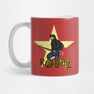 Star Rockabilly Greaser and Red Guitar Mug